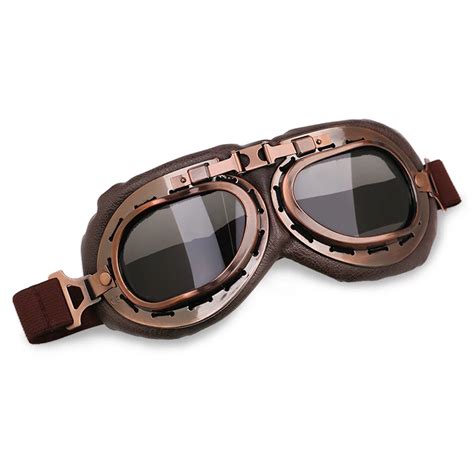 Vintage Pilot Goggles Motorcycle Goggles Helmets Glasses WWII Aviator Goggles Retro Lens For ...