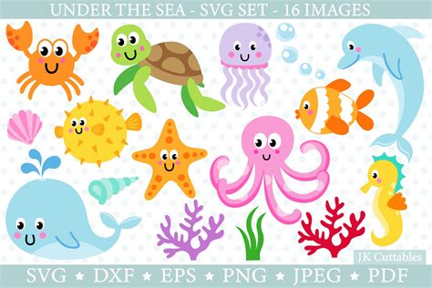 Under the sea animals SVG cut files for crafters | Ocean svg (558014) | Cut Files | Design Bundles