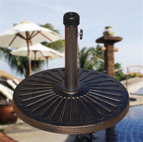 ABBLE 18" 32lbs Outdoor Living Heavy Duty Round antiqued Patio Umbrella ...