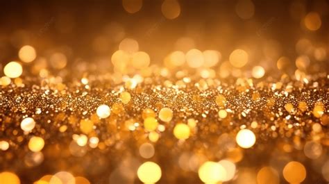 Vintage Glittering Gold Lights Distorted Background With Defocused Effect, Magic Dust, Bling ...