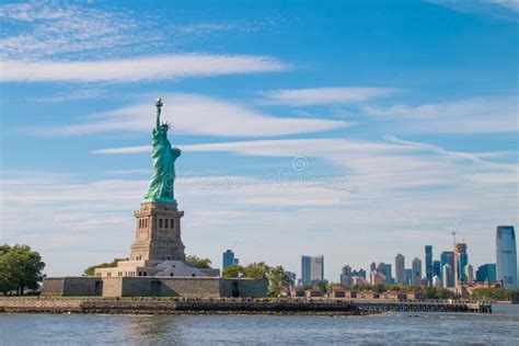 The Statue of Liberty in New York Harbor. Stock Image - Image of ...