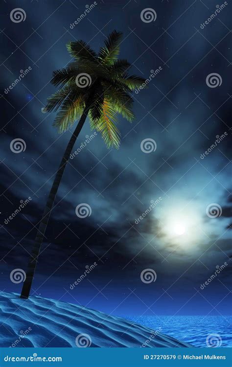 Tropical Island At Night Royalty Free Stock Images - Image: 27270579