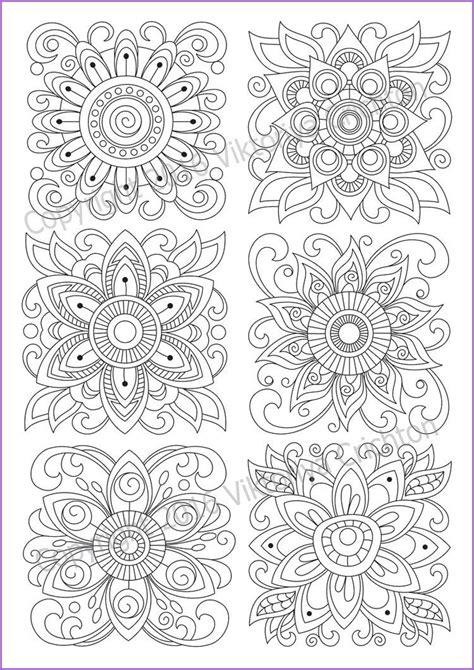 Coloring page 11 zentangle flowers printable for adults PDF | Etsy | Mandala coloring pages ...