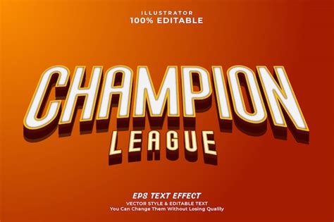 Premium Vector | 3d bold champion editable text effect style