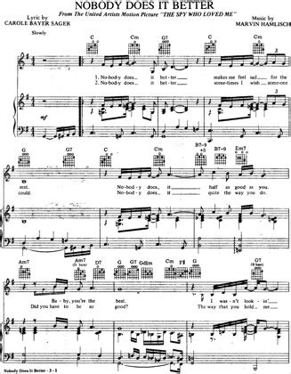 Nobody Does It Better - James Bond Free Piano Sheet Music PDF