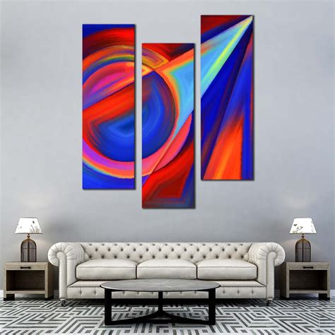 Abstract Forms Canvas Print, Circular Modern Shapes 3 Piece Canvas Set – Dwallart