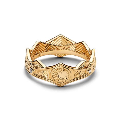 Pandora House Targaryen Crown Ring 14K Gold Plated | 4.5