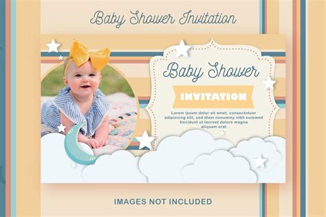 Premium Vector | Baby Shower Invitation Card Template