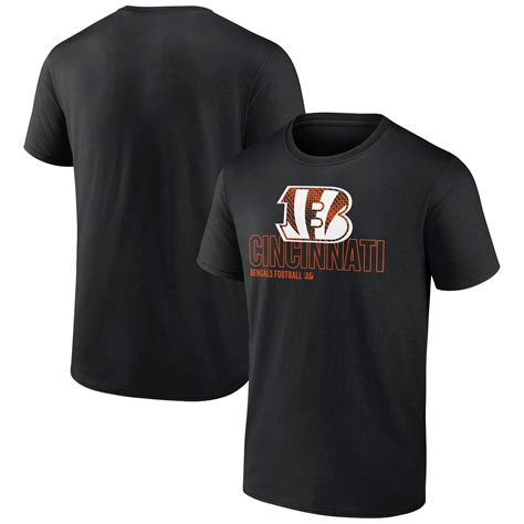 Men's Black Cincinnati Bengals Primary Logo & Wordmark T-Shirt ...