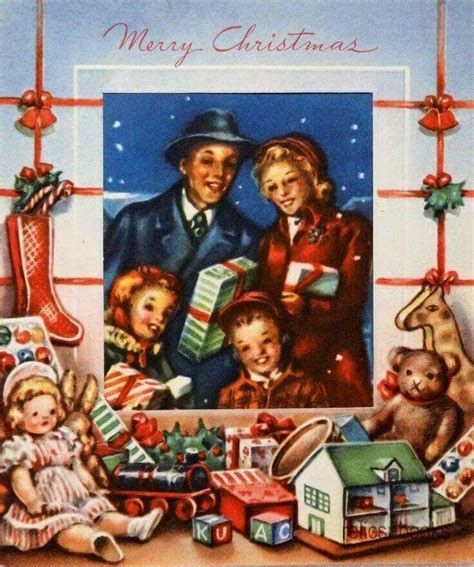 Family | Vintage christmas cards, Vintage christmas, Merry christmas ...