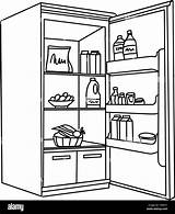 Open Refrigerator Coloring Page Pages sketch template