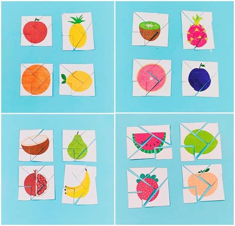 Fruit Puzzle Printable Fruit Printable Fruit Learning Color - Etsy