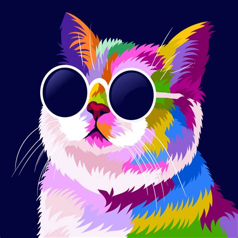 illustration colorful cat with pop art style 3726462 Vector Art at Vecteezy