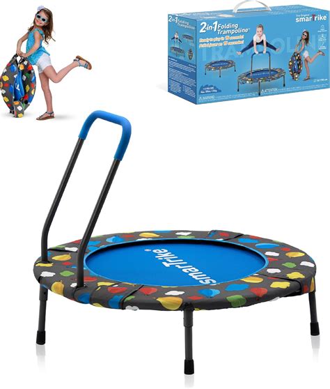 smarTrike 9201001 Indoor Toddler Trampoline with Handle, Foldable Kids ...