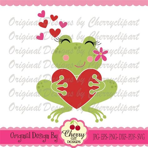 Sweet Frog Svg Dxf Valentine's Day Frog Hug Heart SVG - Etsy