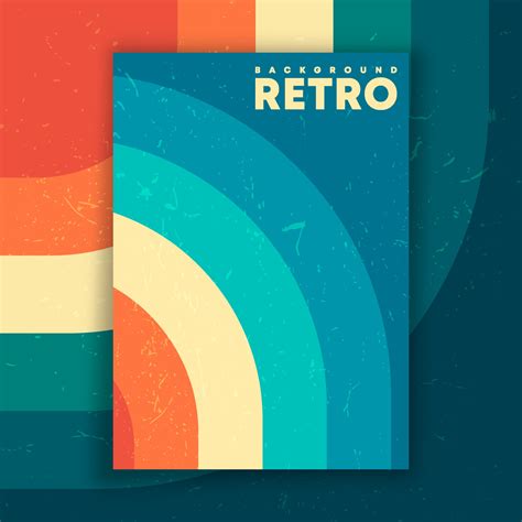 Retro design poster with vintage grunge texture and colored lines ...