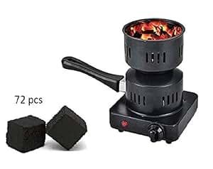 Amazon.com : Hookah Coal Burner with 72 Pcs Coconut Charcoal for Hookah, Shisha, Nargila ...