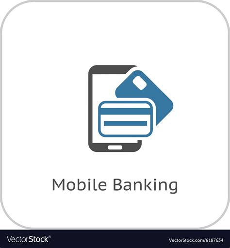 Mobile banking icon flat design Royalty Free Vector Image