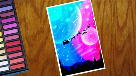 Beautiful Christmas Scenery Drawing / Part of the actually drawing was ...