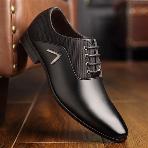 OSCO Men Dress Shoes Men Formal Shoes Leather Luxury Fashion Wedding Shoes Men Business Casual ...