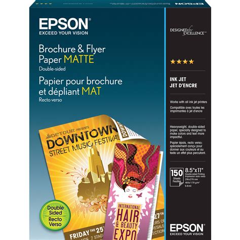 Epson Brochure & Flyer Paper Matte (8.5 x 11", 150 Sheets)