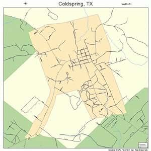 Amazon.com: Large Street & Road Map of Coldspring, Texas TX - Printed ...