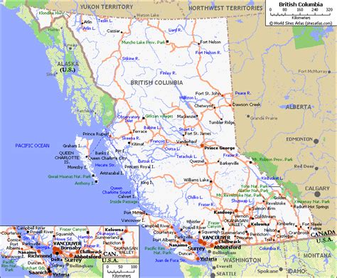 Road Map of British Columbia - Security Guards Companies