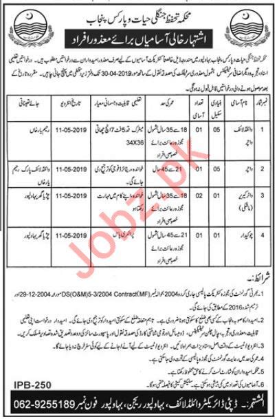 Wildlife Department Punjab Jobs 2021