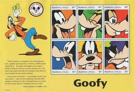 DISNEY STAMP GOOFY Cartoon Animation Souvenir Sheet of 6 Stamps Mint NH $13.81 - PicClick