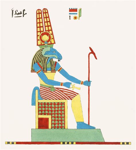 Amon, Amon-ra illustration from Pantheon Egyptien (1823-1825) by Leon Jean Joseph Dubois (1780 ...