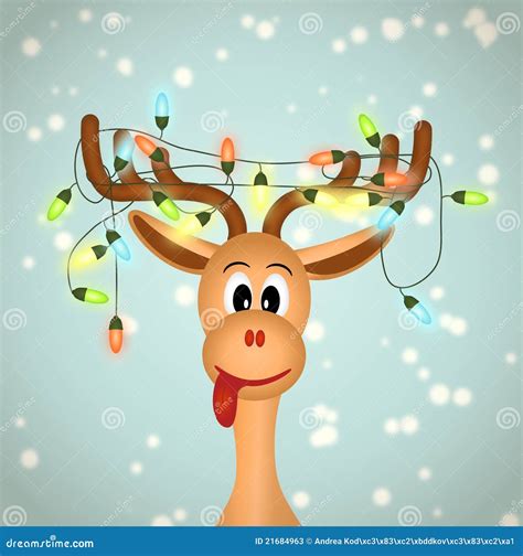 Funny Reindeer With Christmas Lights Stock Vector - Image: 21684963