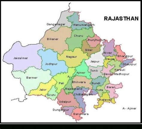 Political Map Of Rajasthan State - Printable Map