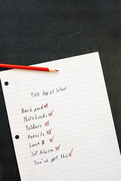 "First Day Of School Checklist Written By A Child" by Stocksy ...