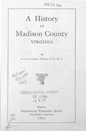 A history of Madison County, Virginia