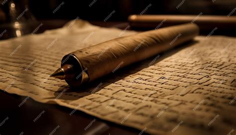 Premium Photo | Antique calligraphy on parchment paper elegant history generated by AI