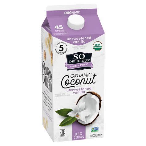 So Delicious Dairy Free Unsweetened Vanilla Coconut Milk Beverage - Shop Milk at H-E-B