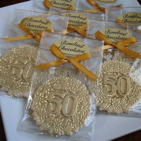 Rosebud Chocolates — Golden 50th Anniversary Favors!!! White Chocolate...