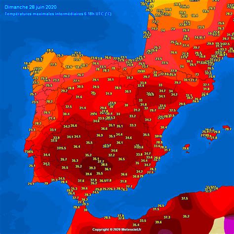 Temperatures in southern Spain are again near 40 °C