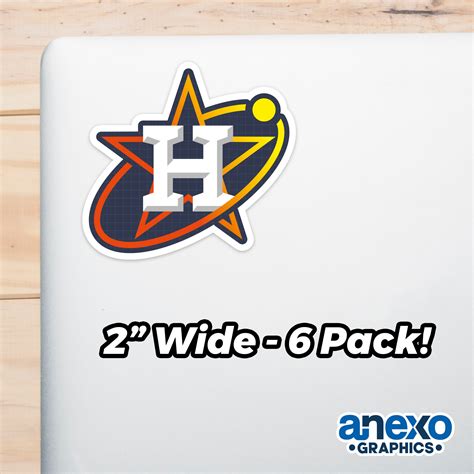 6 Pack Space City Houston Astros Baseball Waterproof Sticker - Etsy