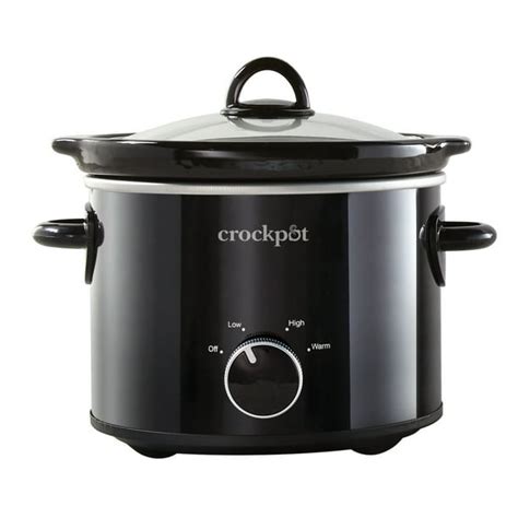 Crock-Pot 2 Quart Round Manual Slow Cooker, Black - Walmart.com ...