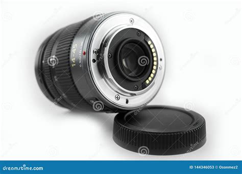 Mirrorless Dslr Camera Lens. Close-up Lens Back Surface with White Background Stock Image ...