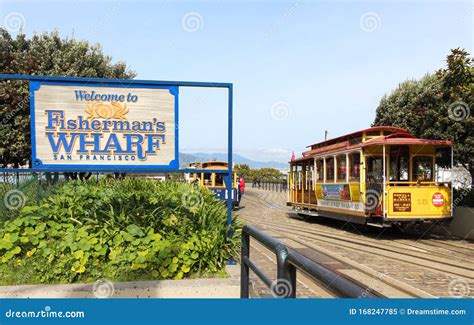 Fisherman Wharf Sign at Cable Car Station Editorial Image - Image of ...