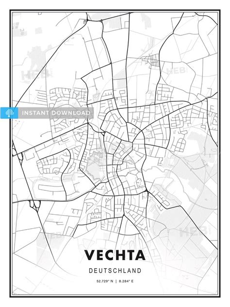 Vechta, Germany, Modern Print Template in Various Formats | HEBSTREITS Sketches | Modern prints ...