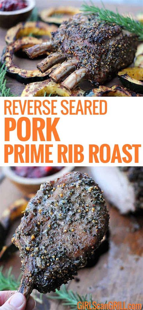 Reverse Seared Pork Prime Rib Roast - Girls Can Grill