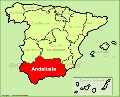 Andalusia location on the Spain map