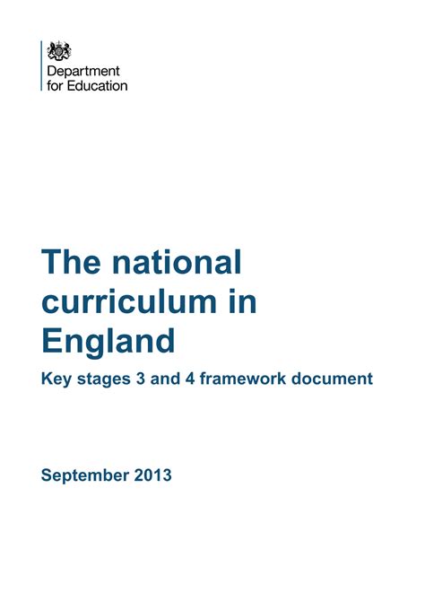 The National Curriculum in England Key Stages 3 and 4 Framework Document - DocsLib