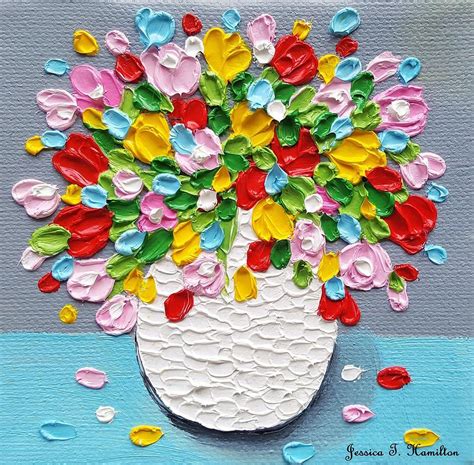 Happy Flowers on a Rainy Day Painting by Jessica T Hamilton - Fine Art America