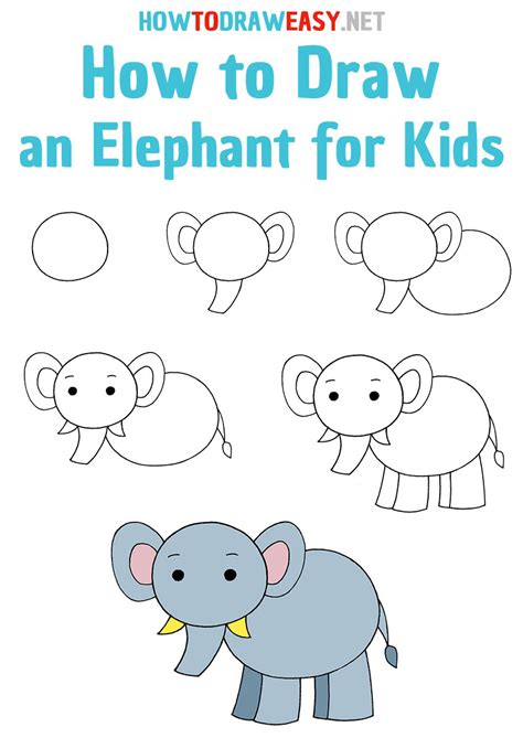 How to Draw an Elephant for Kids - How to Draw Easy