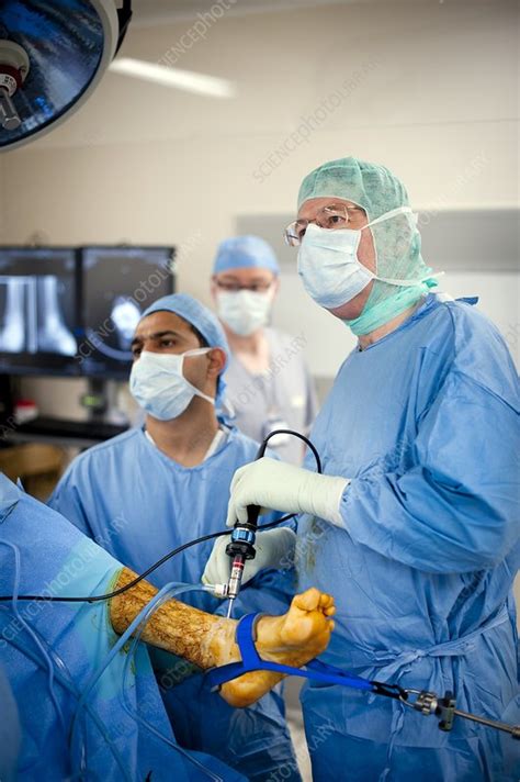 Ankle arthroscopy - Stock Image - C008/5202 - Science Photo Library