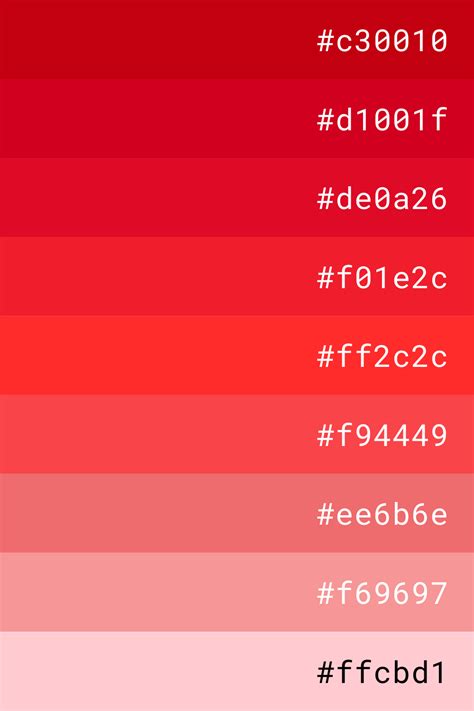 Red Color Palette | Hex Codes